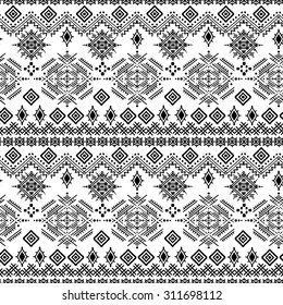 Ethno seamless pattern. Ethnic boho ornament. Tribal art print, repeatable background. Fabric design, wallpaper, wrapping