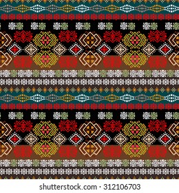 Ethno seamless pattern. Ethnic boho repeatable ornament. Tribal art background. Fabric design, wallpaper, wrapping