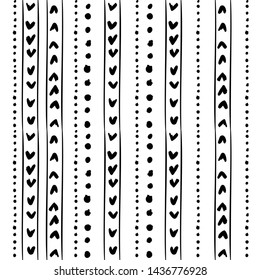 Ethno stipes seamless geometric pattern surface design. Etnic  hand drawn elements