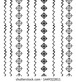 Ethno stipes seamless geometric pattern surface design. Etnic  hand drawn elements