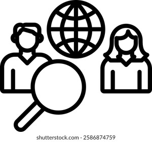 Ethnographic Icon Line Vector Illustration
