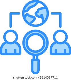 Ethnography Icon Blue Color Vector Illustration