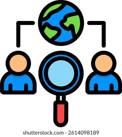 Ethnography Icon Lineal Color Vector Illustration