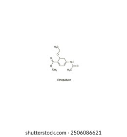 Estructura molecular esquelética plana de etopabato Fármaco antiprotozoario utilizado en el tratamiento de la coccidiosis. Diagrama científico de la Ilustración vectorial.