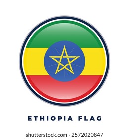Ethopia flag round design circle vector template