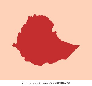 Ethopia simple flat red map