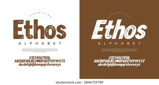 Ethos bold heavy solid modern clean retro classy vintage display typeface design style