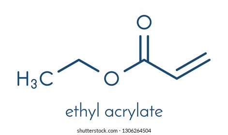 Ethyl acrylate molecule. Skeletal formula.