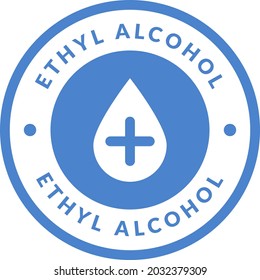 Ethyl Alcohol product label. Vector logo of alcohol gel and spray tag for product package.