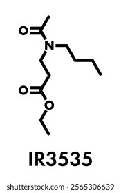 Ethyl butylacetylaminopropionate (IR3535) insect repellent molecule. Skeletal formula.