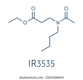 Ethyl butylacetylaminopropionate (IR3535) insect repellent molecule. Skeletal formula.