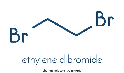 Ethylene dibromide (EDB, 1,2-dibromoethane) fumigant molecule.  Skeletal formula.