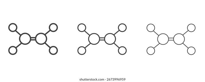 Ethylene molecule icon design, suitable for web, infographics, interface and apps.