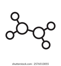 Ethylene molecule icon Outline vector for web ui