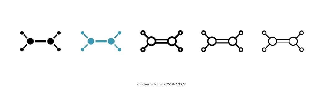 Ethylene molecule icon vector icon set. EPS 10