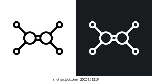 Ethylene moleculeline in Thin line black color. flat simple vector symbols illustration.