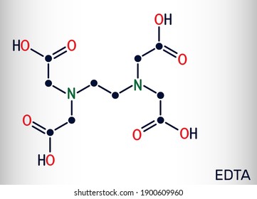 Ethylenediaminetetraacetic Acid, Edetic Acid, EDTA Molecule. It Is A Lead Chelator And Anti-coagulant. Skeletal Chemical Formula. Vector Illustration