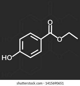 Ethylparaben vector icon on dark  background