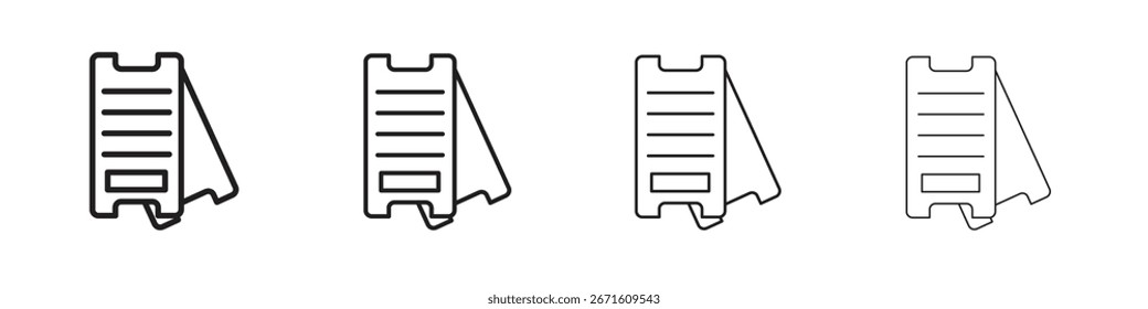 Icono de Eticket Ilustración vectorial, icono de diseño de línea. Trazos editables.