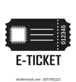 E-ticket Vector Icon, Electronic Ticket Pictogram On White Background