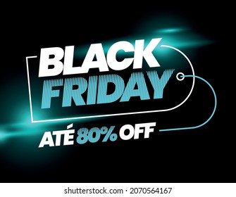 Etiqueta Desconto de Black Friday Luzes Vetor