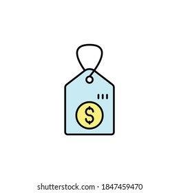 etiquette, shopping line icon. Elements of black friday and sales icon. Premium quality graphic design icon. Can be used for web, logo, mobile app, UI, UX on white background