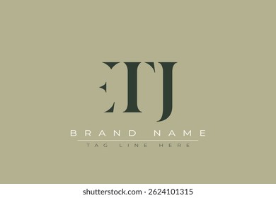 ETJ abstract letter logo design. This logo is designed by three abstract letters.