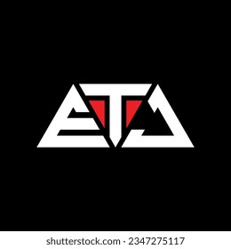 Logo-Design des ETJ-Dreiecks mit Dreiecksform. ETJ Dreieck Logo Design Monogramm. ETJ Dreieck-Vektorlogo-Vorlage mit roter Farbe. ETJ Dreieckslogo Einfach, elegant und luxuriös.