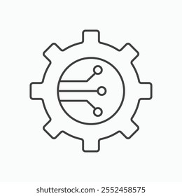ETL icon set in blackthin line style.