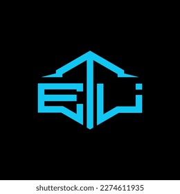 ETl Letter Logo Design Vector. ETl monogram polygon building shape cut Logo.

