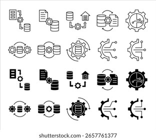 Conjunto de iconos de Vector ETL Ilustración