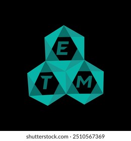 ETM kreatives Logo für minimalistische Buchstaben. ETM einzigartige Vektor Initialen Alphabet Buchstaben Logo Design
