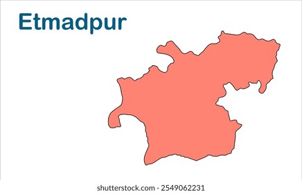 Etmadpur subdivision map, Agra District, Uttar Pradesh State, Republic of India, Government of  Uttar Pradesh, Indian territory, Eastern India, politics, village, tourism