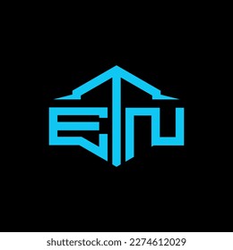 ETN Letter Logo Design Vector. ETN monogram polygon building shape cut Logo.
