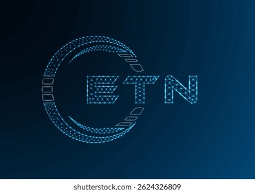 ETN low poly letter logo vector design. ETN lower poly logo design. Low poly logo.