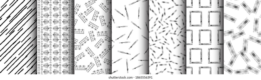 Etnic collection seamless pattern hand draw line and stripes