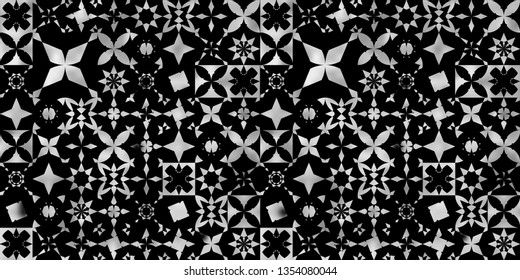Etnic ornamental arabic design gradient on dark background. Wall tiles design