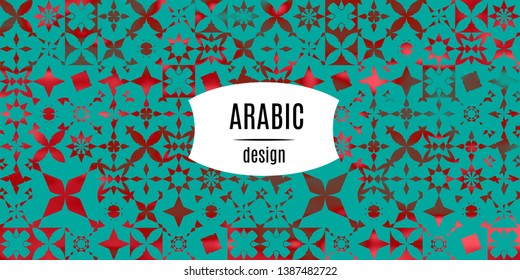 Etnic ornamental arabic design gradient on dark background. Wall tiles design