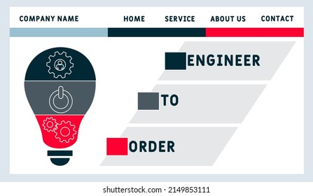 ETO - Engineer to Order acronym. business concept background. vector illustration concept with keywords and icons. lettering illustration with icons for web banner, flyer, landing pag