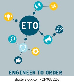 ETO - Engineer to Order acronym. business concept background. vector illustration concept with keywords and icons. lettering illustration with icons for web banner, flyer, landing pag