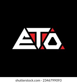 ETO triangle letter logo design with triangle shape. ETO triangle logo design monogram. ETO triangle vector logo template with red color. ETO triangular logo Simple, Elegant, and Luxurious design.
