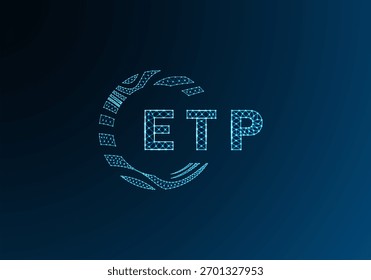 Diseño de Vector de logotipo de letra polivinílica baja ETP. Diseño de logotipo de poliéster inferior de ETP. Diseño de logotipo de poliéster bajo único de ETP.