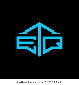 ETQ Letter Logo Design Vector. ETQ monogram polygon building shape cut Logo.
