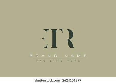 ETR abstract letter logo design. This logo is designed by three abstract letters.