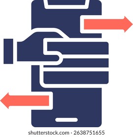 E-Transfer Icon Glyph Color Vector Illustration
