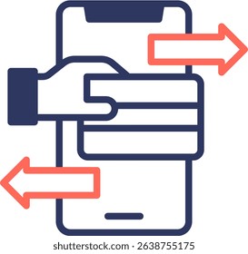 E-Transfer Icon Mixed Color Vector Illustration