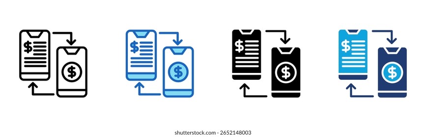 Ícone Transferência eletrônica - Ilustração de vetor de vários estilos