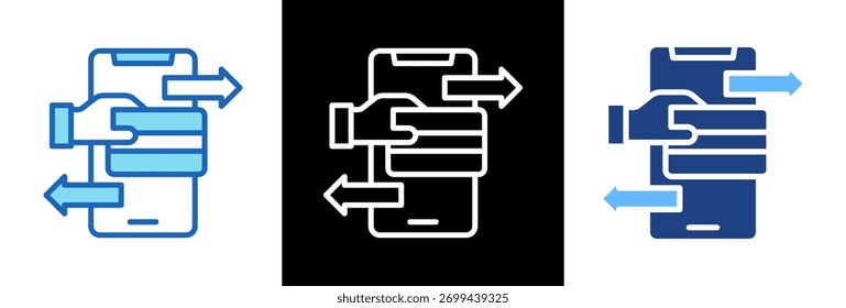 E-Transfer Icon Ilustración vectorial triplestyle