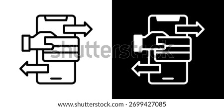 E-Transfer Icon whiteblack Vector Illustration