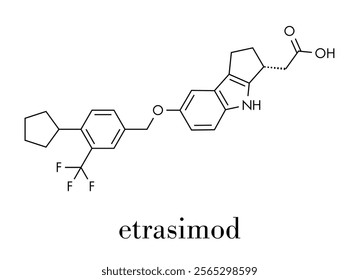 Etrasimod ulcerative colitis drug molecule. Skeletal formula.